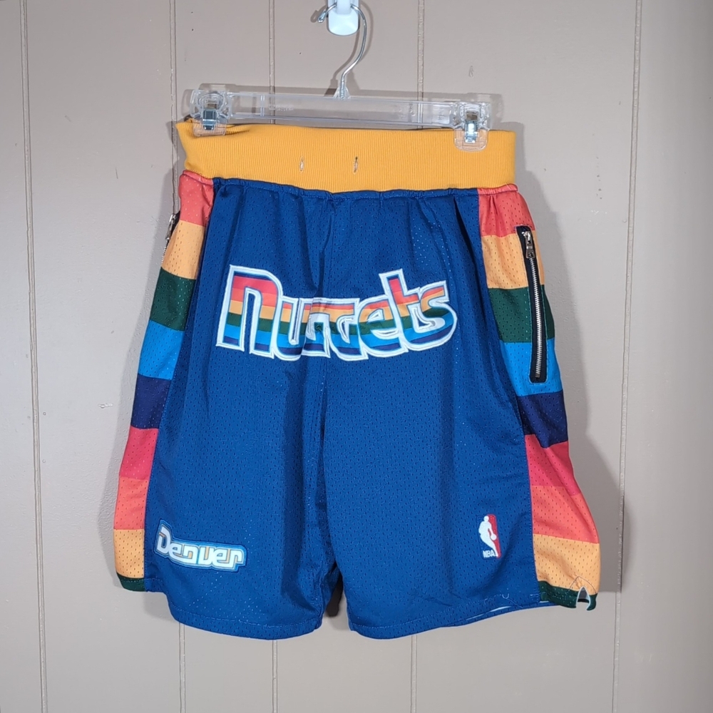 Just Don Denver Nuggets Shorts Size Large 1991-1992 NBA Basketball Rainbow Multi